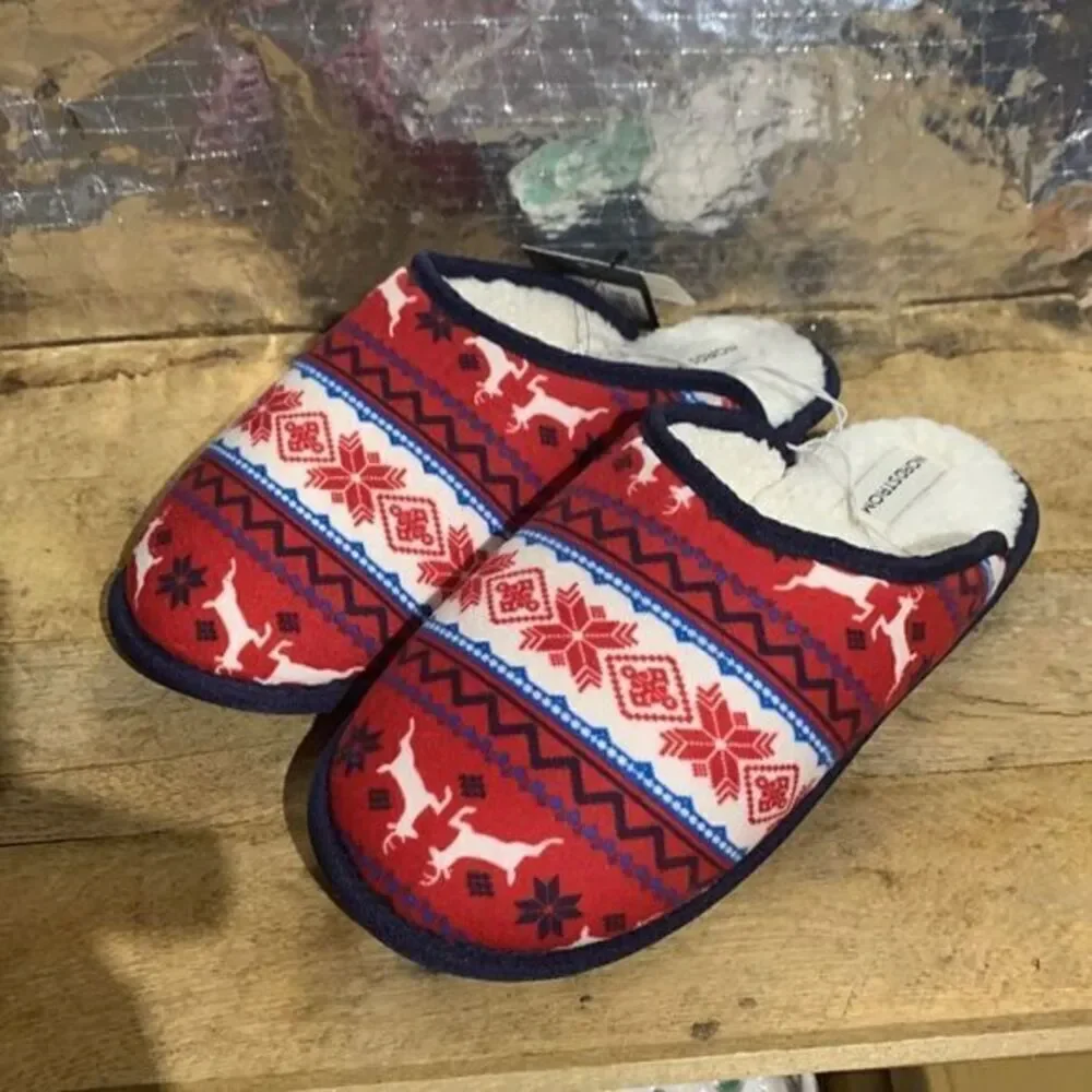 Nordstrom mens deer winter‎ slippers. Slip on faux fur cozy slippers